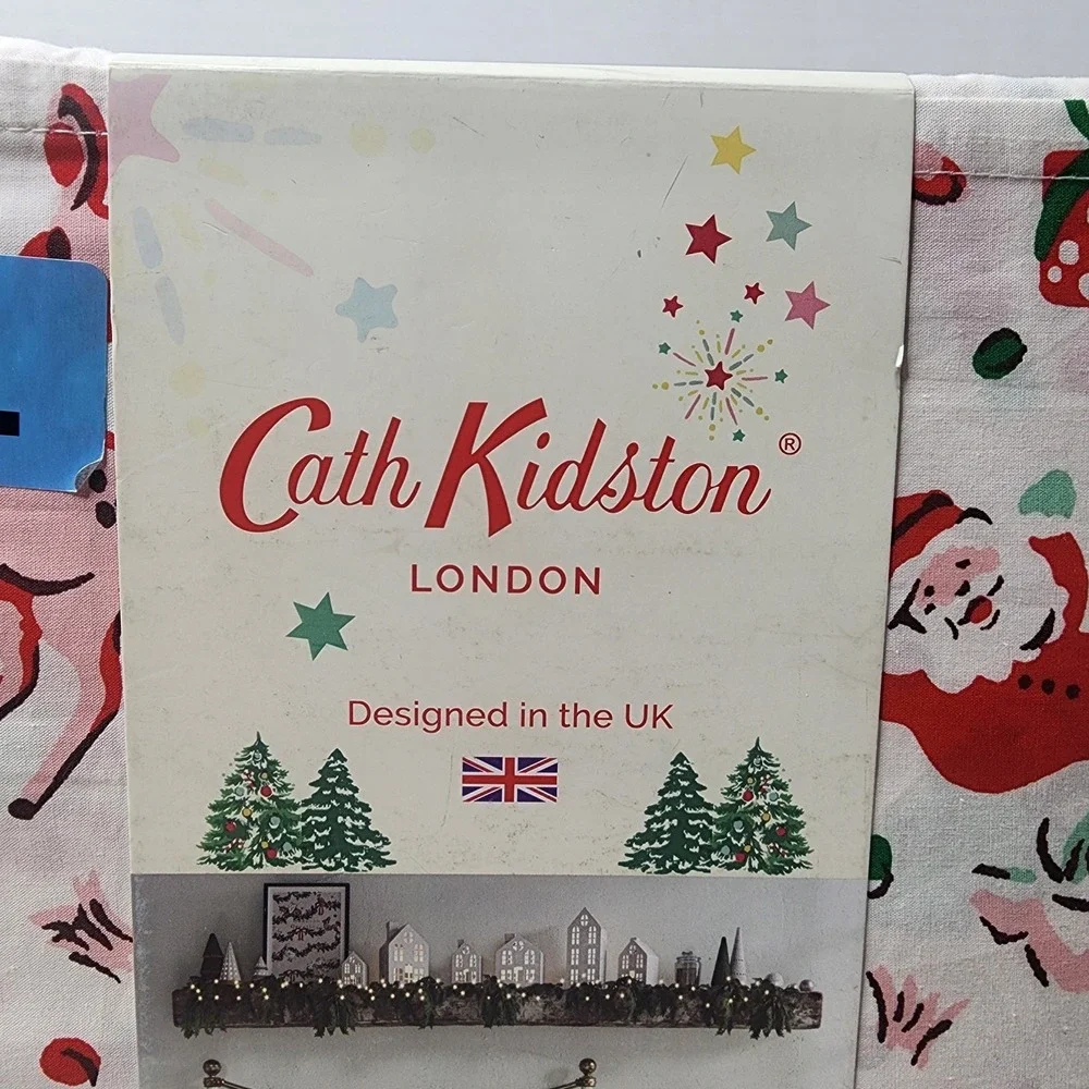 Cath Kidston London FULL Christmas Ditsy Deer Pink Cotton 200 Count Sheet Set